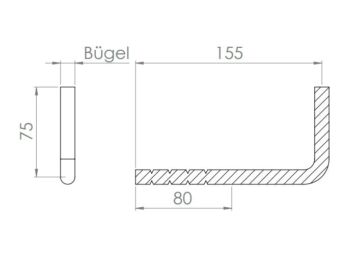 Handlaufhalter zum Einbetonieren, oben zum Anschweißen, V2A