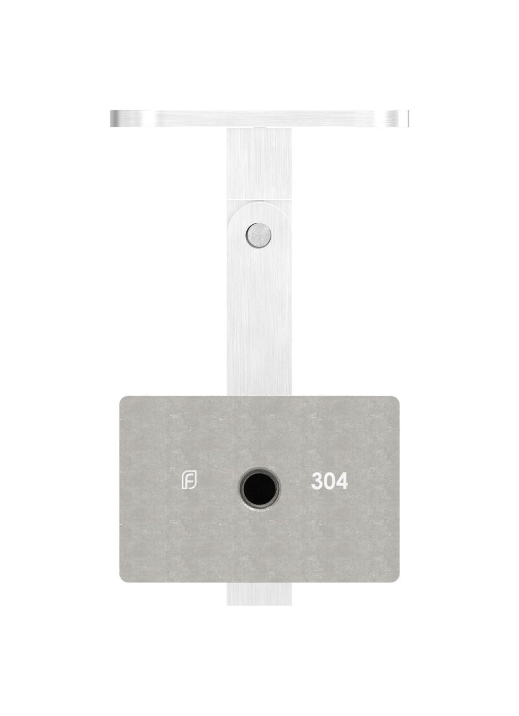 höhenverstellbarer Handlaufhalter mit Innengewinde, Gelenk und Halteplatte, V2A