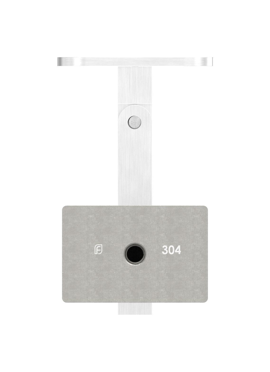 höhenverstellbarer Handlaufhalter mit Innengewinde, Gelenk und Halteplatte, V2A
