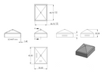 Zeichnung Pyramidenkappe für Rohr 40 x 30 mm