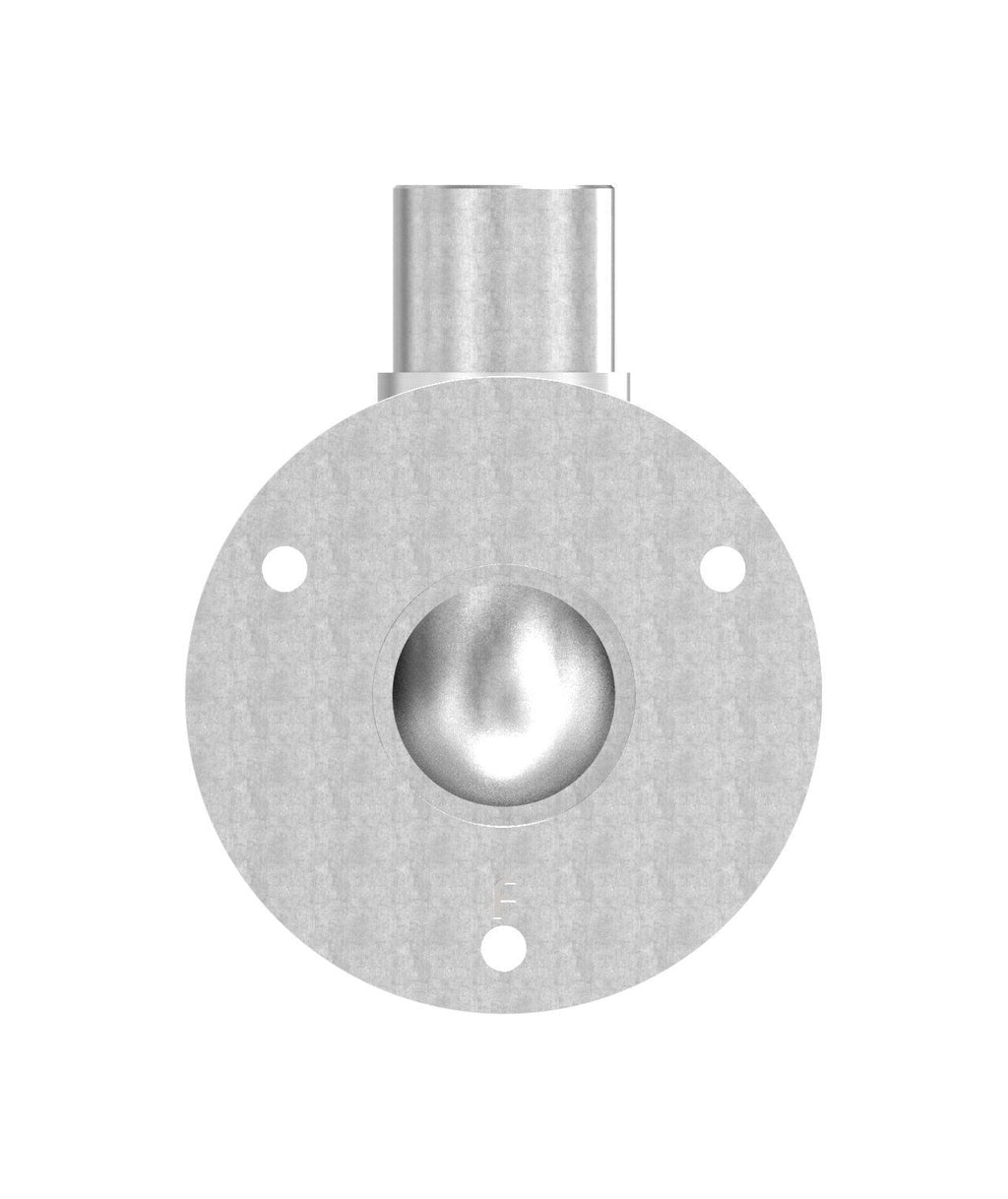 Edelstahl Wandhalter 90° für Rundrohre, abgerundete Form, zum Einstecken ins Rohr, V2A