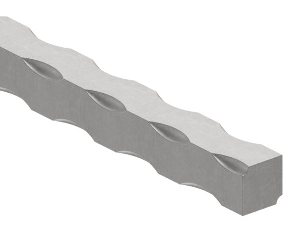 Vierkant S235JR, 16x16mm, alle 4 Kanten gehämmert, L: 3000mm
