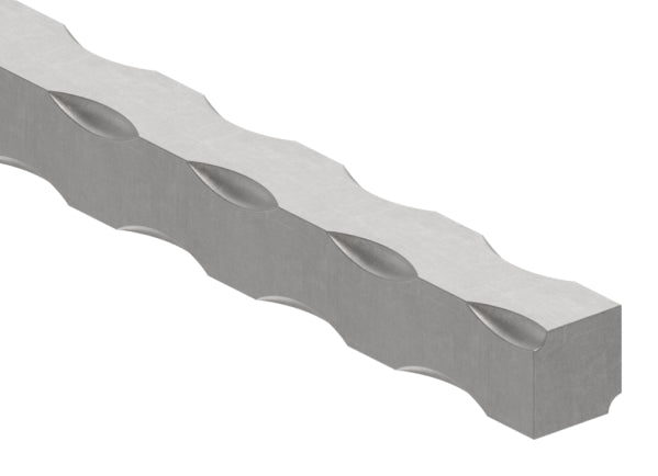 Vierkant S235JR, 16x16mm, alle 4 Kanten gehämmert, L: 3000mm