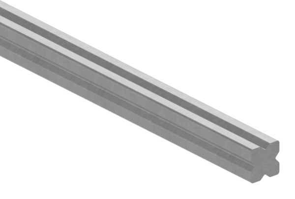 Vierkant S235JR, 12x12mm, 4-fach gerillt, L: 3300mm, warmgewalzt