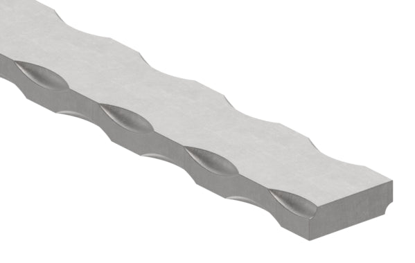 Flacheisen S235JR, 25x8mm, alle 4 Kanten gehämmert, L: 3000mm