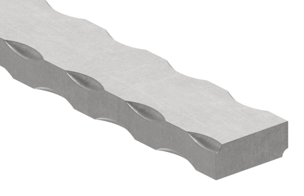 Flacheisen S235JR, 30x12mm, alle 4 Kanten gehämmert, L: 3000mm
