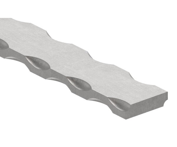 Flacheisen 30x8mm, alle 4 Kanten gehämmert, Länge 3m, S235JR