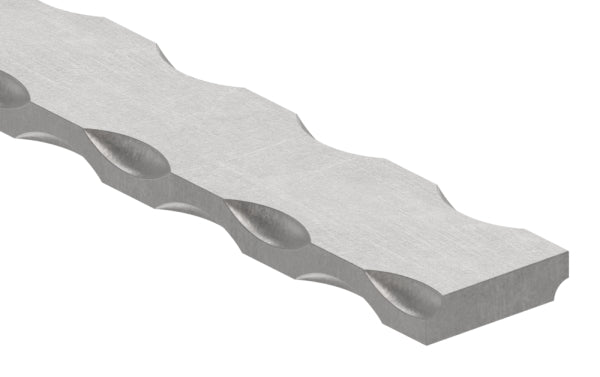 Flacheisen 30x8mm, alle 4 Kanten gehämmert, Länge 3m, S235JR