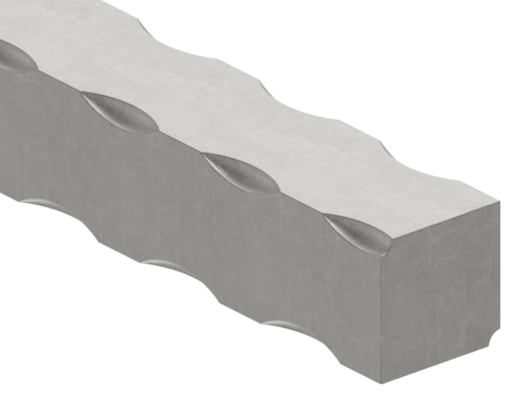 Vierkant S235JR, 25x25mm, alle 4 Kanten gehämmert, L: 3000mm