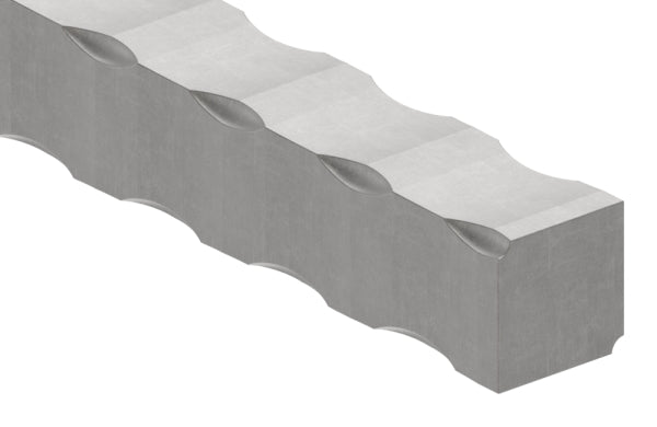 Vierkant S235JR, 25x25mm, alle 4 Kanten + Flächen gehämmert, L: 3000mm