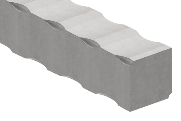 Vierkant S235JR, 30x30mm, alle 4 Kanten + Flächen gehämmert, L: 3000mm