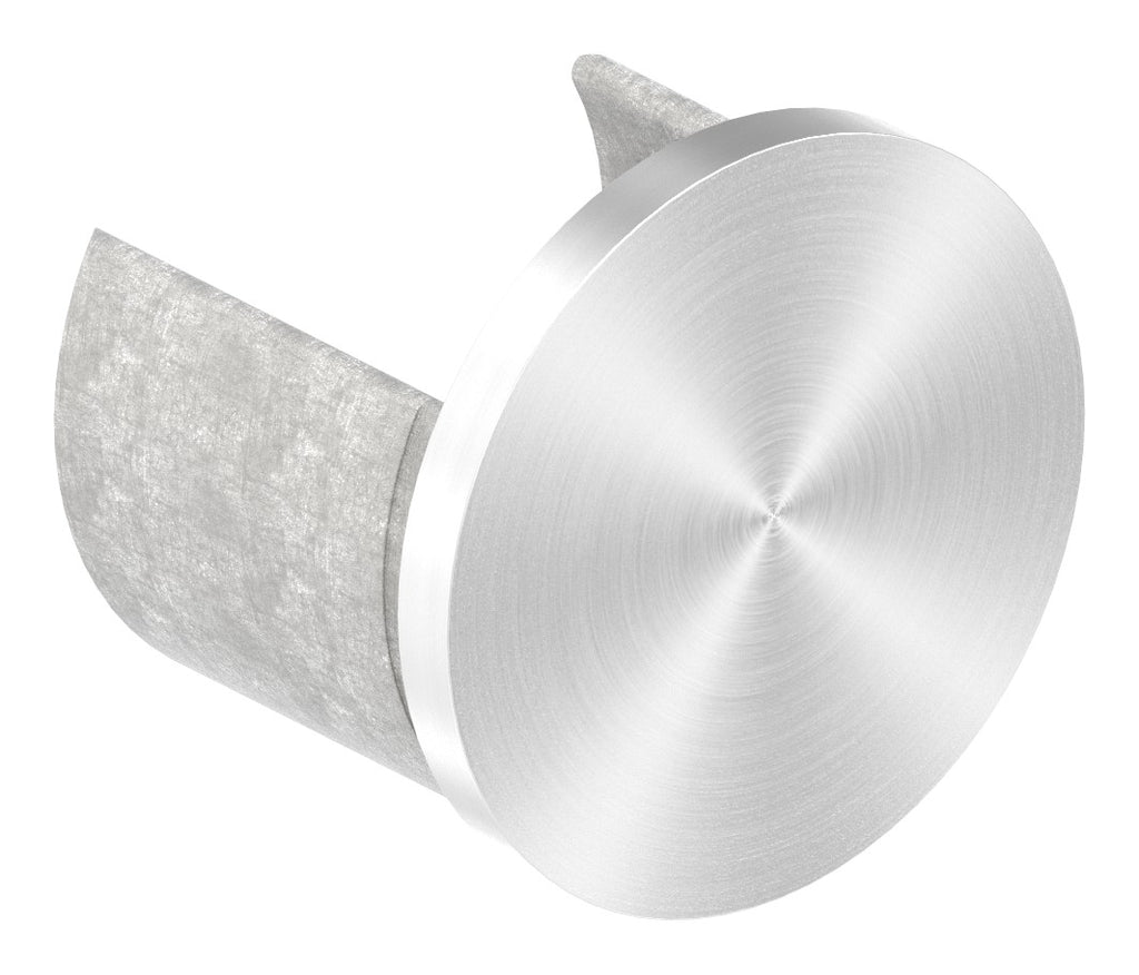Endkappe flach für Rund-Nutrohr Ø 42,4 mm, Edelstahl, V2A / V4A