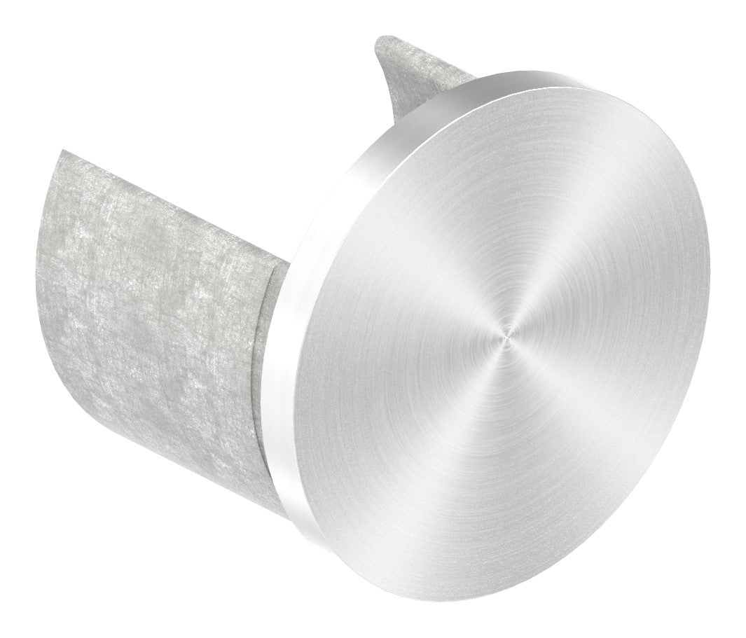 Endkappe flach für Rund-Nutrohr Ø 42,4 mm, Edelstahl, V2A / V4A