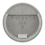 Endkappe flach für Rund-Nutrohr Ø 42,4 mm, Edelstahl, V2A / V4A