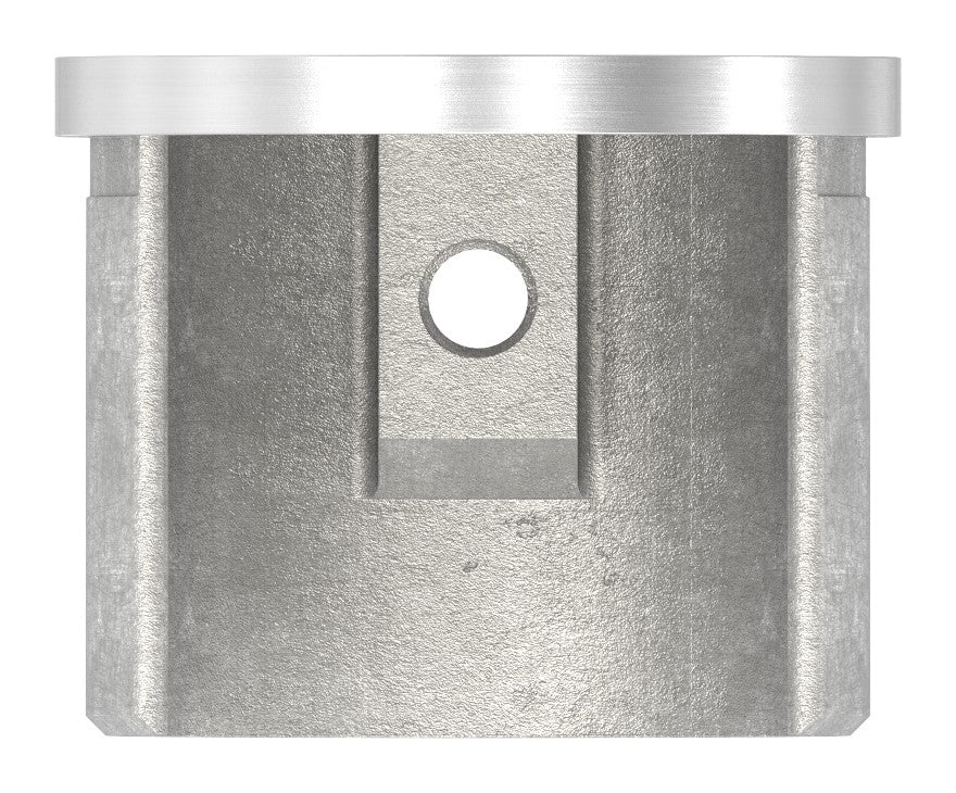 Endkappe flach für Rund-Nutrohr Ø 42,4 mm, Edelstahl, V2A / V4A