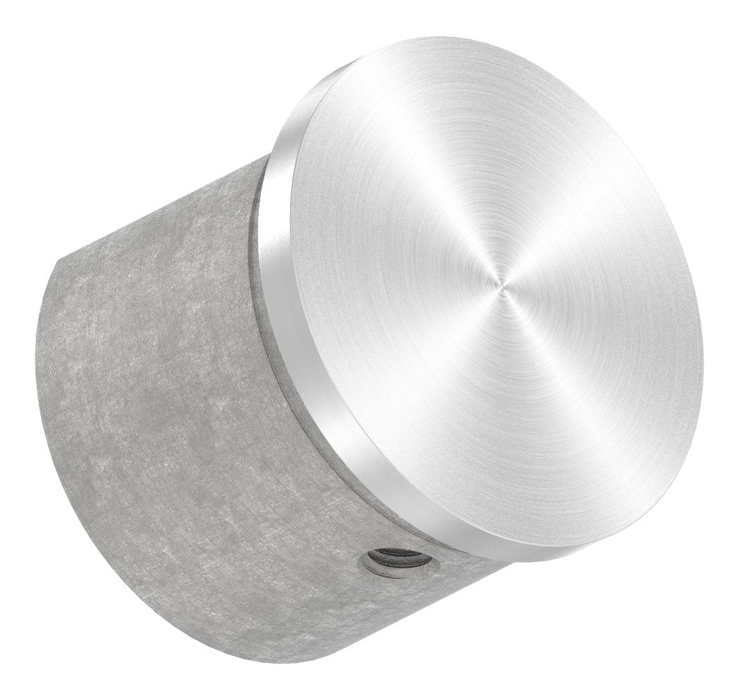 Endkappe flach für Rund-Nutrohr Ø 42,4 mm, Edelstahl, V2A / V4A