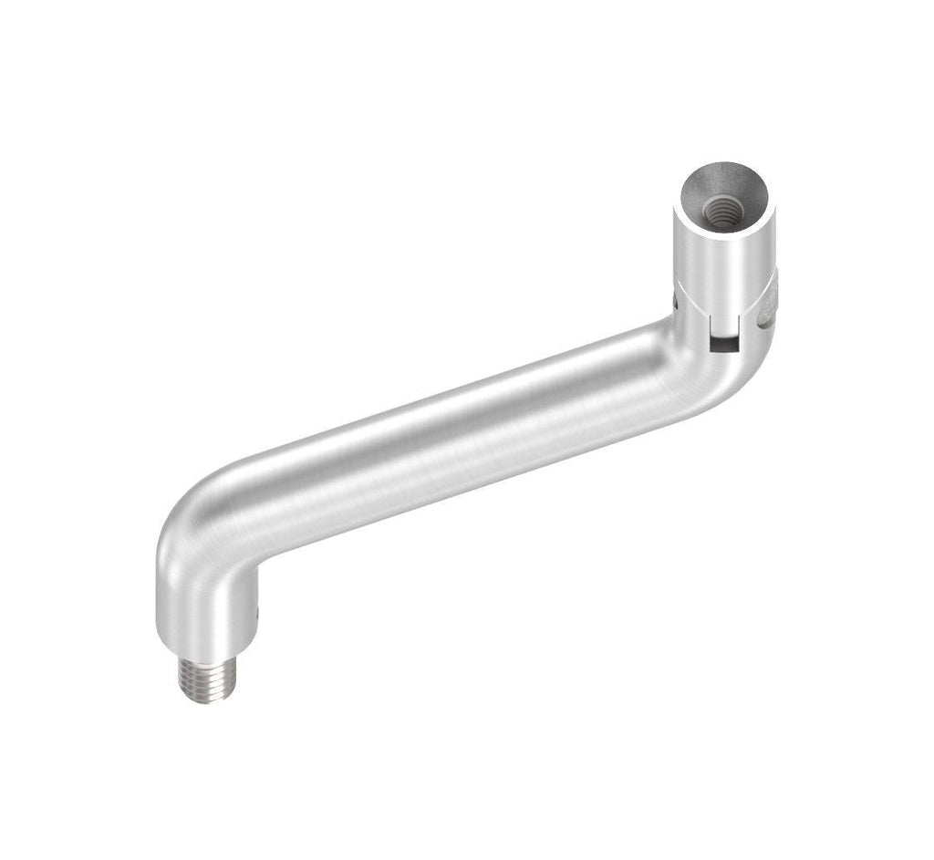Gelenkbügel Edelstahl 2 x 30° gebogen, 360° drehbar,1 x Außengewinde, 1 x Innengewinde, V2A