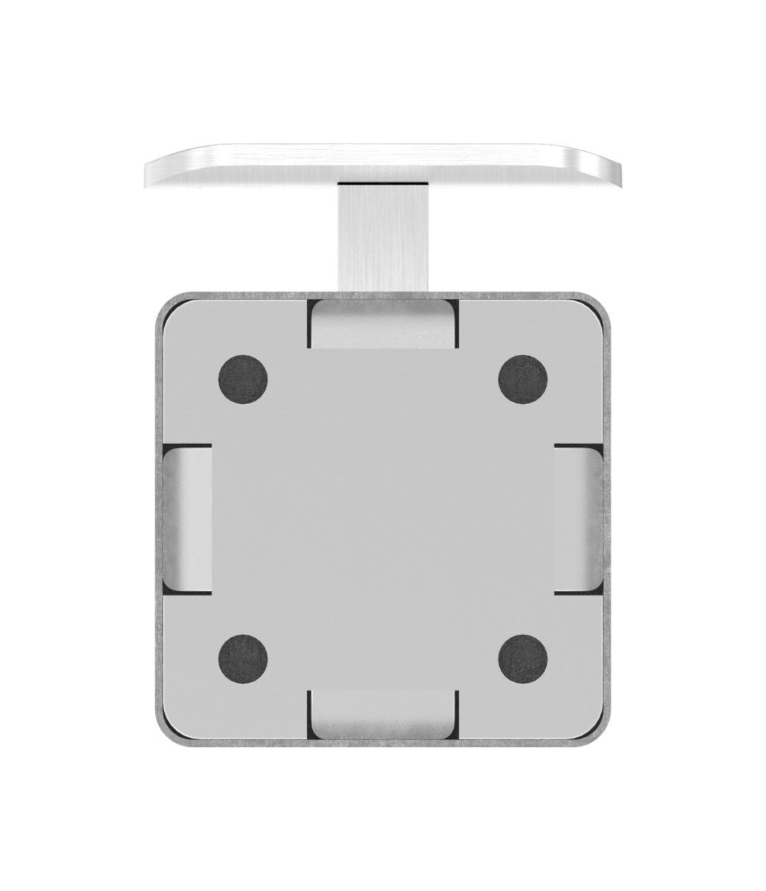 Handlaufhalter mit Cliprosette und Anschlussplatte, zum Anschrauben des Handlaufs, V2A