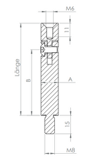Gelenkstift Edelstahl, 1 x Außengewinde, 1 x Innengewinde, V2A / V4A