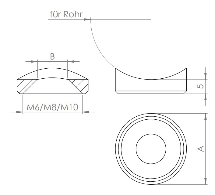 Ausgleichsstück für Rohre, mit gesenkter Bohrung, V2A