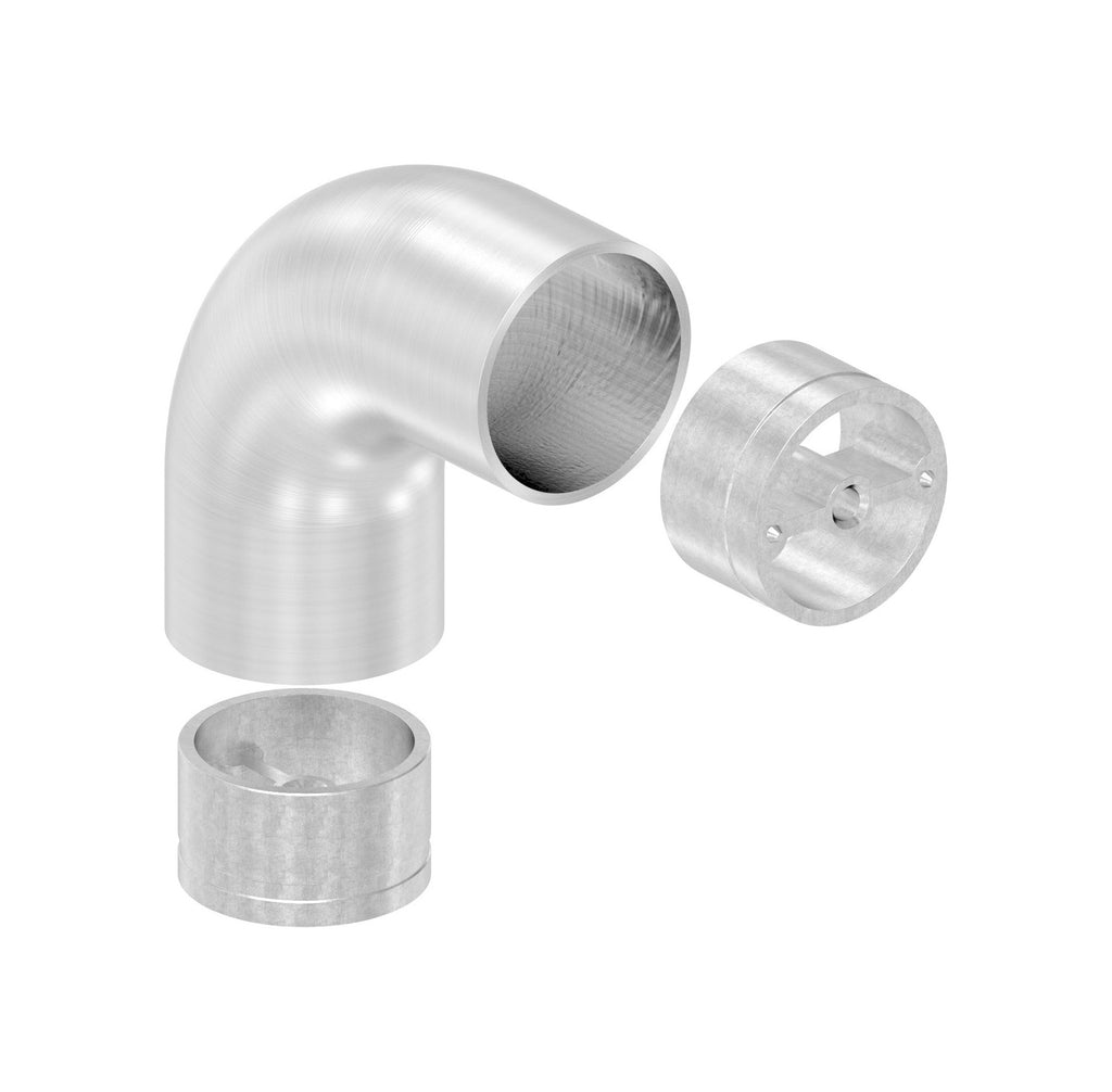 Rohrbogen 90° für Holzhandlauf Ø 42 mm, V2A