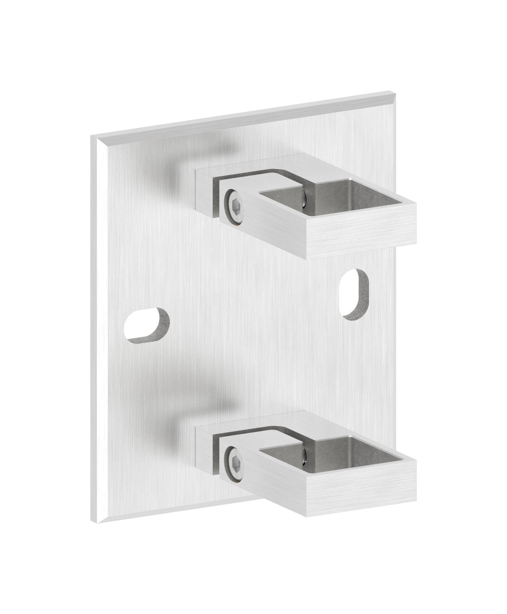 Edelstahl Wandbefestigung für Geländerpfosten zum Spannen, Platte 130 x 150 x 8 mm, V2A