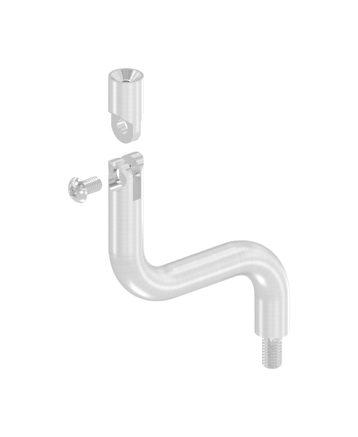 Gelenkbügel Edelstahl 2 x 90° gebogen,1 x Außengewinde, 1 x Innengewinde, V2A