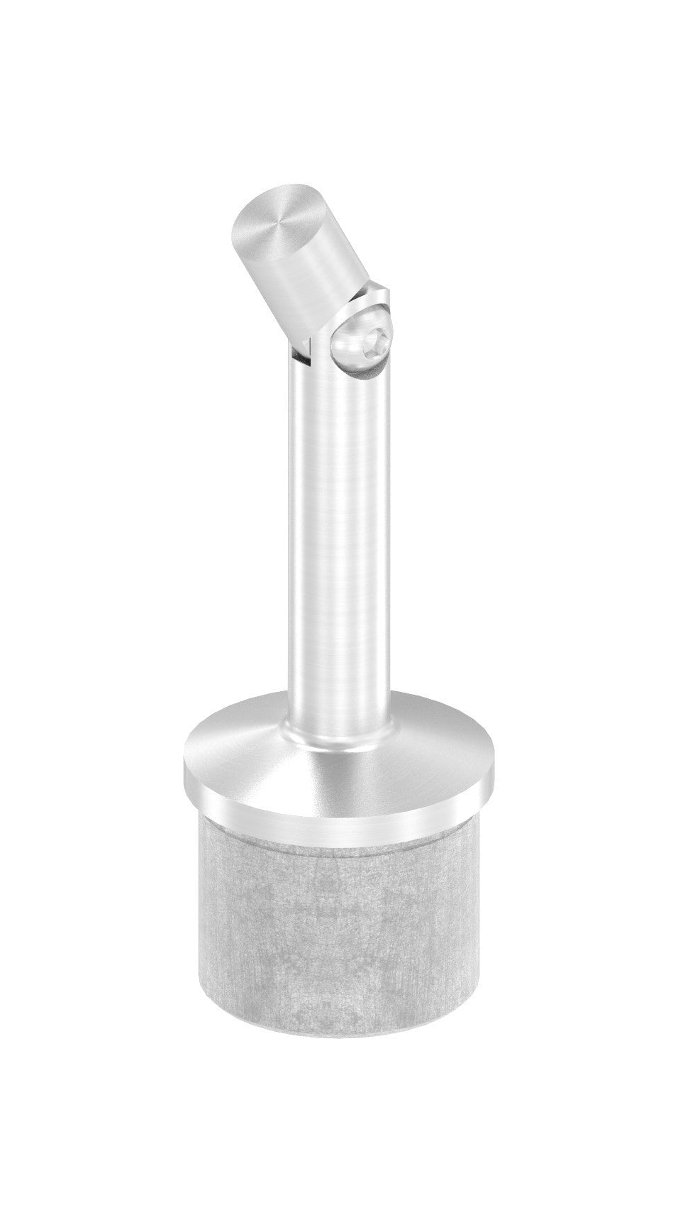 Handlaufstütze Edelstahl aus einem Stück, mit Gelenkstift, zum Anschweißen des Handlaufs, V2A / V4A