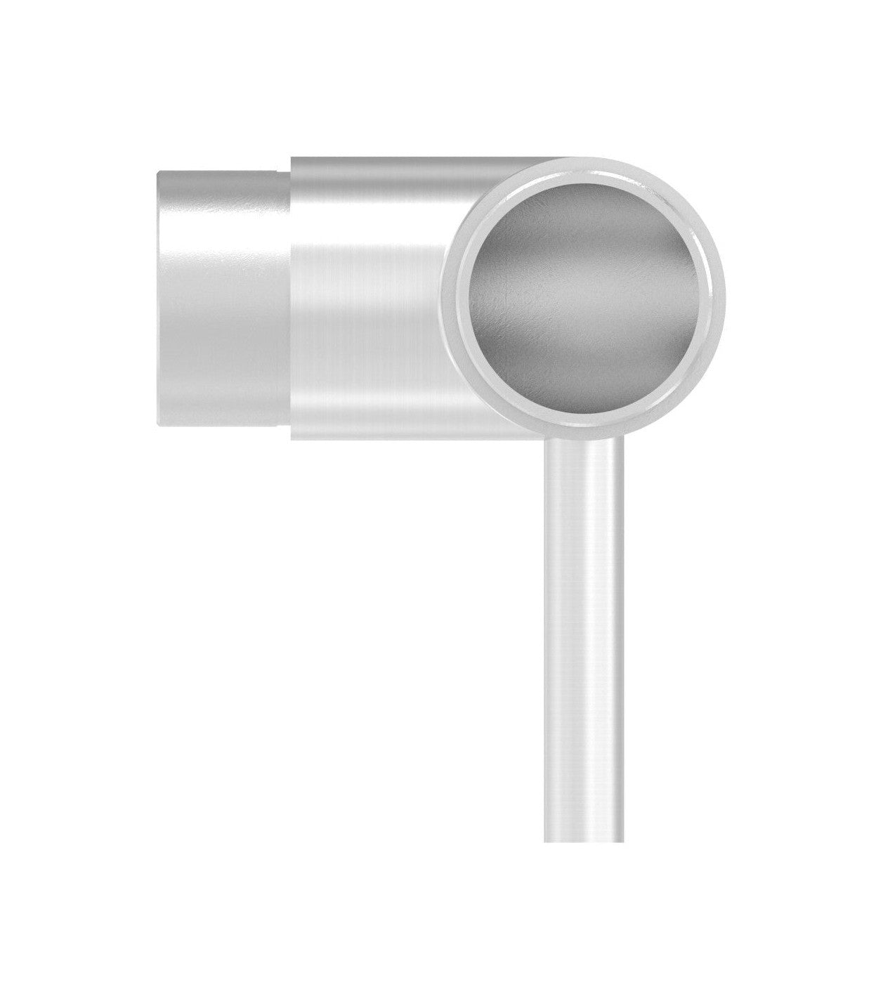 verschweißter Handlaufhalter, Stift mit Steckecke 90° für Rohr Ø 42,4 mm, V2A