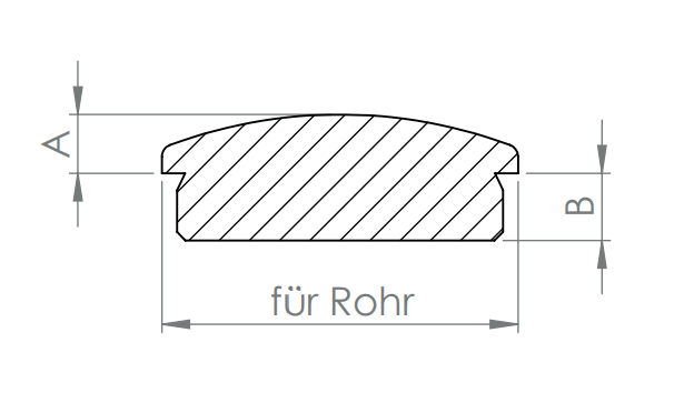Edelstahl Rohrabschlussstopfen leicht gewölbt, Vollmaterial, mit Rändelung, zum Einschlagen, V2A