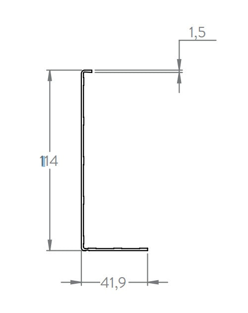 Abdeckung zum Aufkleben für Alu-Profil eleganza LIGHT, Holmlast 0.5 -1.0kN, seitliche Montage