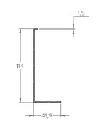 Abdeckung zum Aufkleben für Alu-Profil eleganza LIGHT, Holmlast 0.5 -1.0kN, seitliche Montage