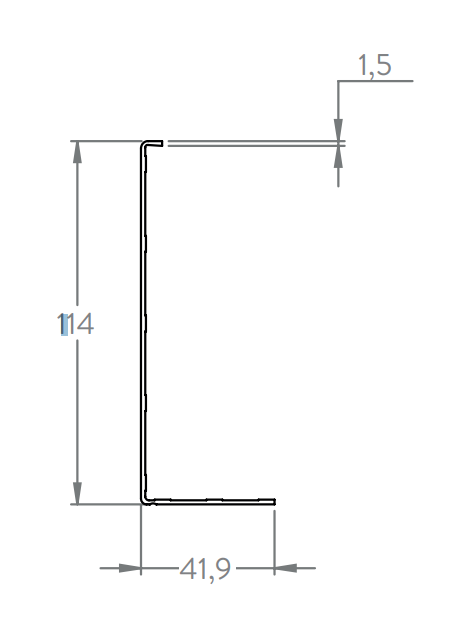 Abdeckung zum Aufkleben für Alu-Profil eleganza LIGHT, Holmlast 0.5 -1.0kN, seitliche Montage