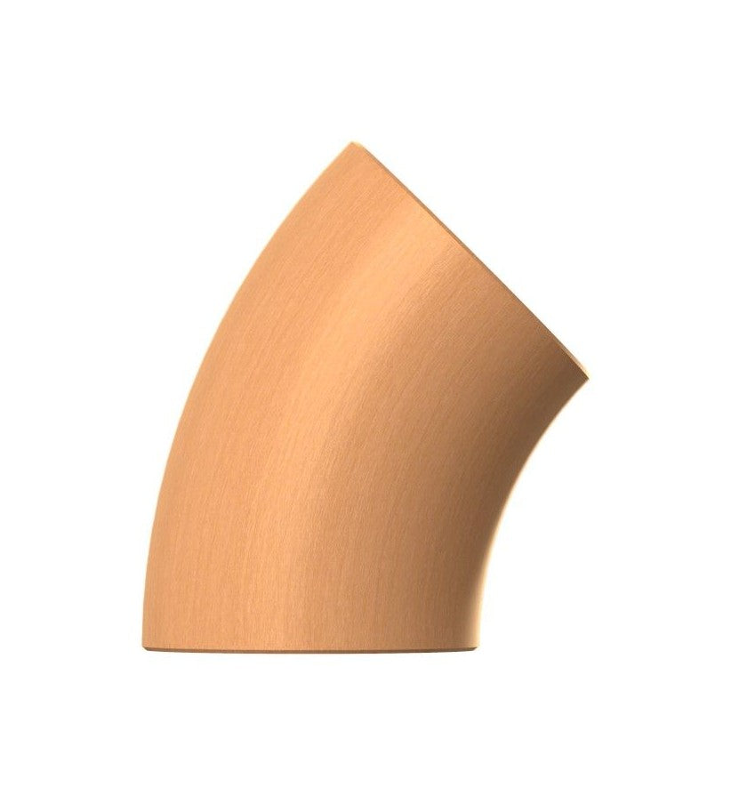 45° Bogen für Holzhandlauf Buche,  Ø 42 mm, geschliffen und lackiert, für den Innenbereich