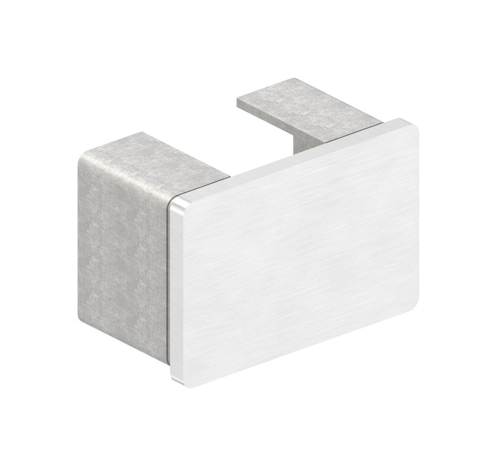 Endkappe flach für Rechteck-Nutrohr 60 x 40 x 1,5 mm, V2A