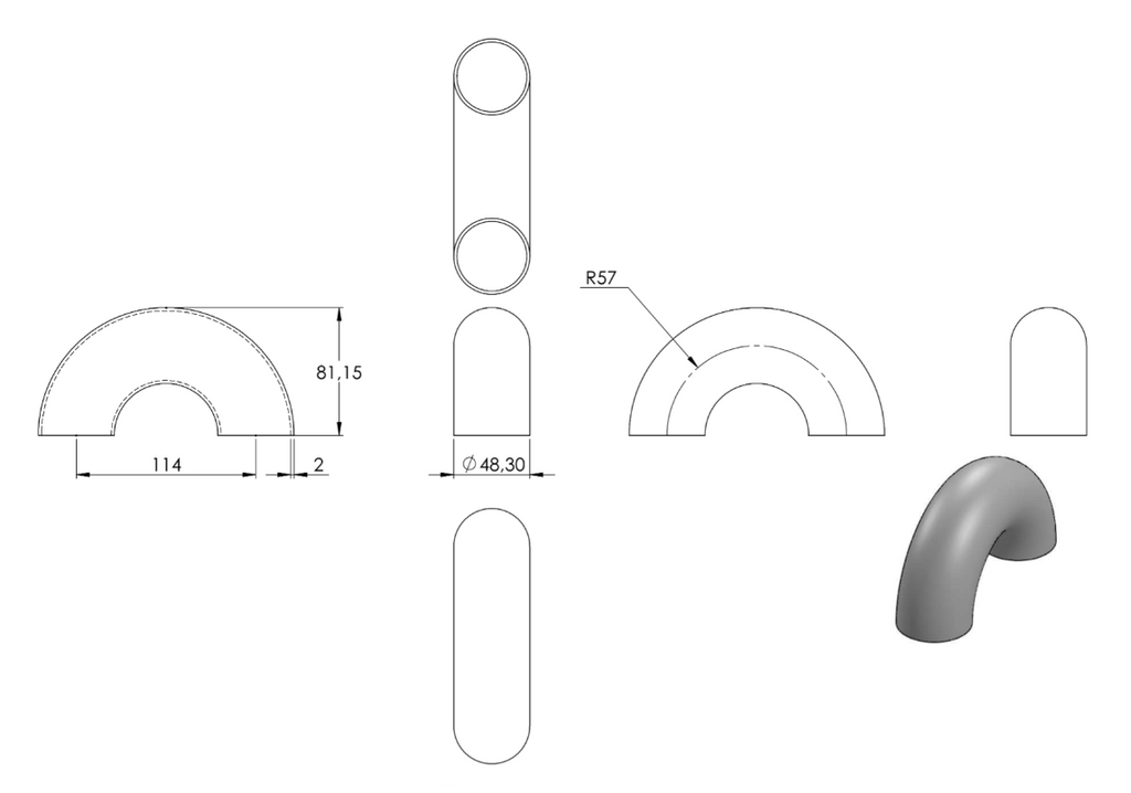 Schweißbogen Ø 48,3 mm