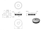 Zeichnung Rohrabschlussstopfen mit Bohrung Ø 12,1 mm, für Rohr Ø 42,4 x 2,5 mm