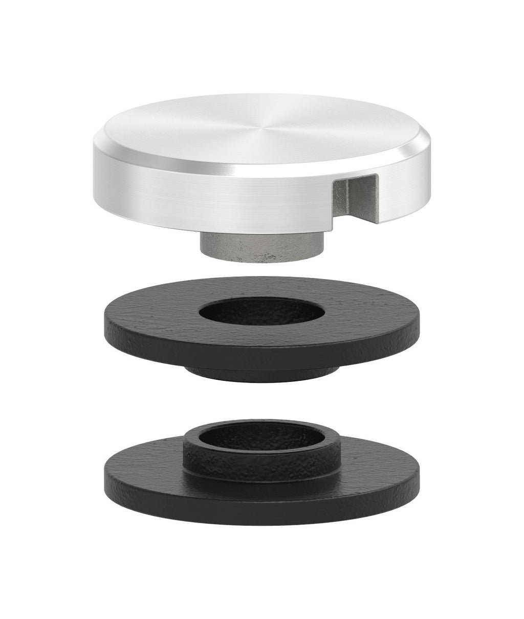 Glaspunkthalter Ø 30 mm selbst zusammenstellen, Oberteil inklusive Gummis, V2A