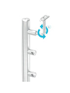 Anwendungsbeispiel Querstabhalter mit Bügel und Handlaufanschlussplatte