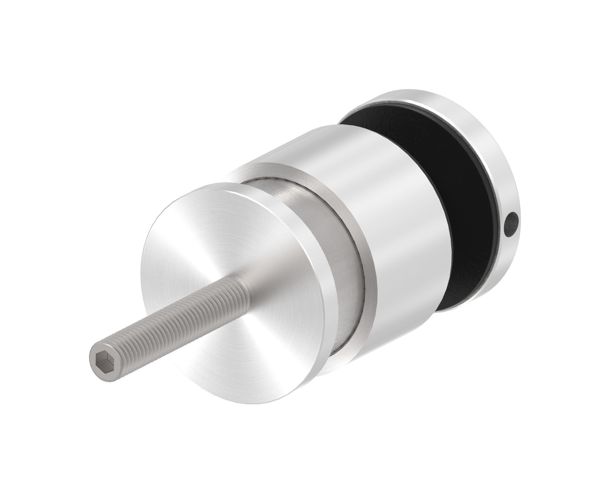 Glaspunkthalter Ø 52 mm, Klemmbereich 6.0 - 25.25 mm, verstellbarer Wandabstand 35 - 55 mm, V2A