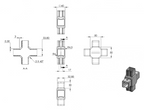Zeichnung Kreuzverbinder für Quadratrohr 40 x 40 x 3,0 mm