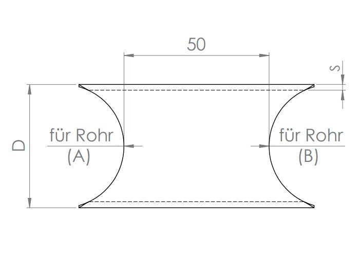 Edelstahl Rohrverbindungsstück, zum Anschweißen ans Rohr; V2A