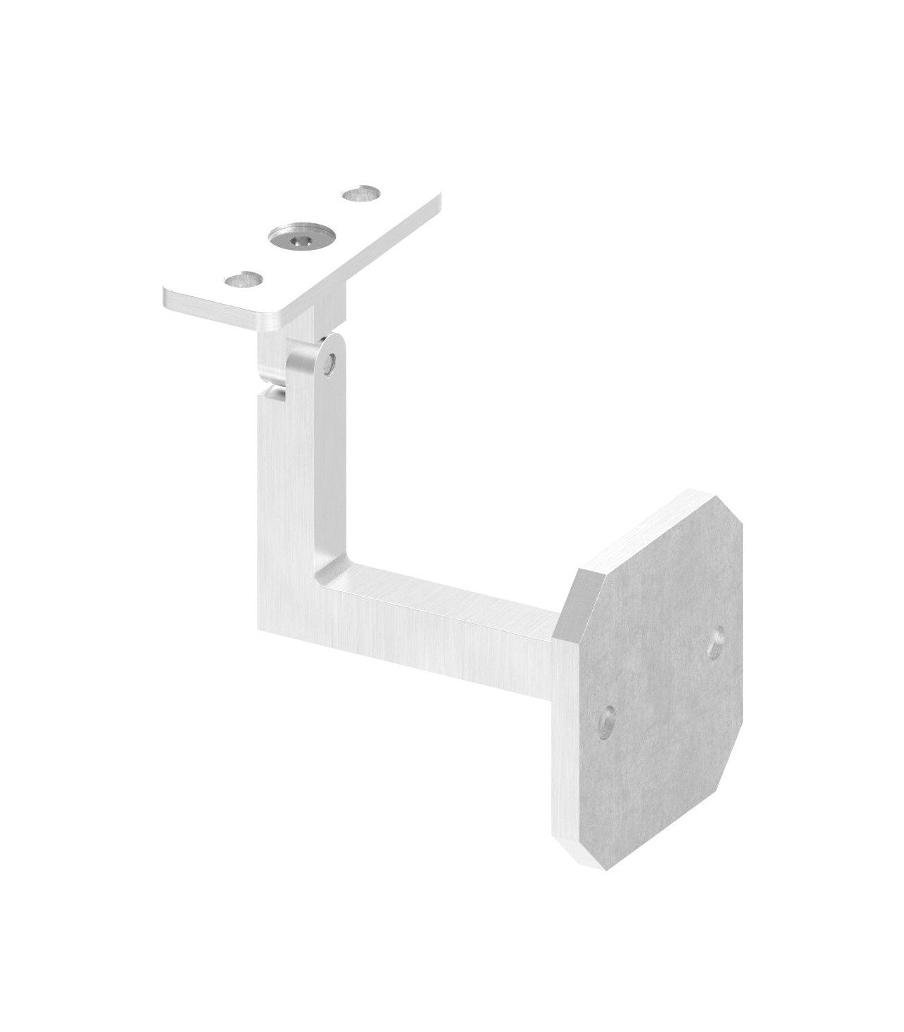 Handlaufhalter mit Gelenk und Anschlussplatte, zum Anschrauben des Handlaufs, V2A / V4A