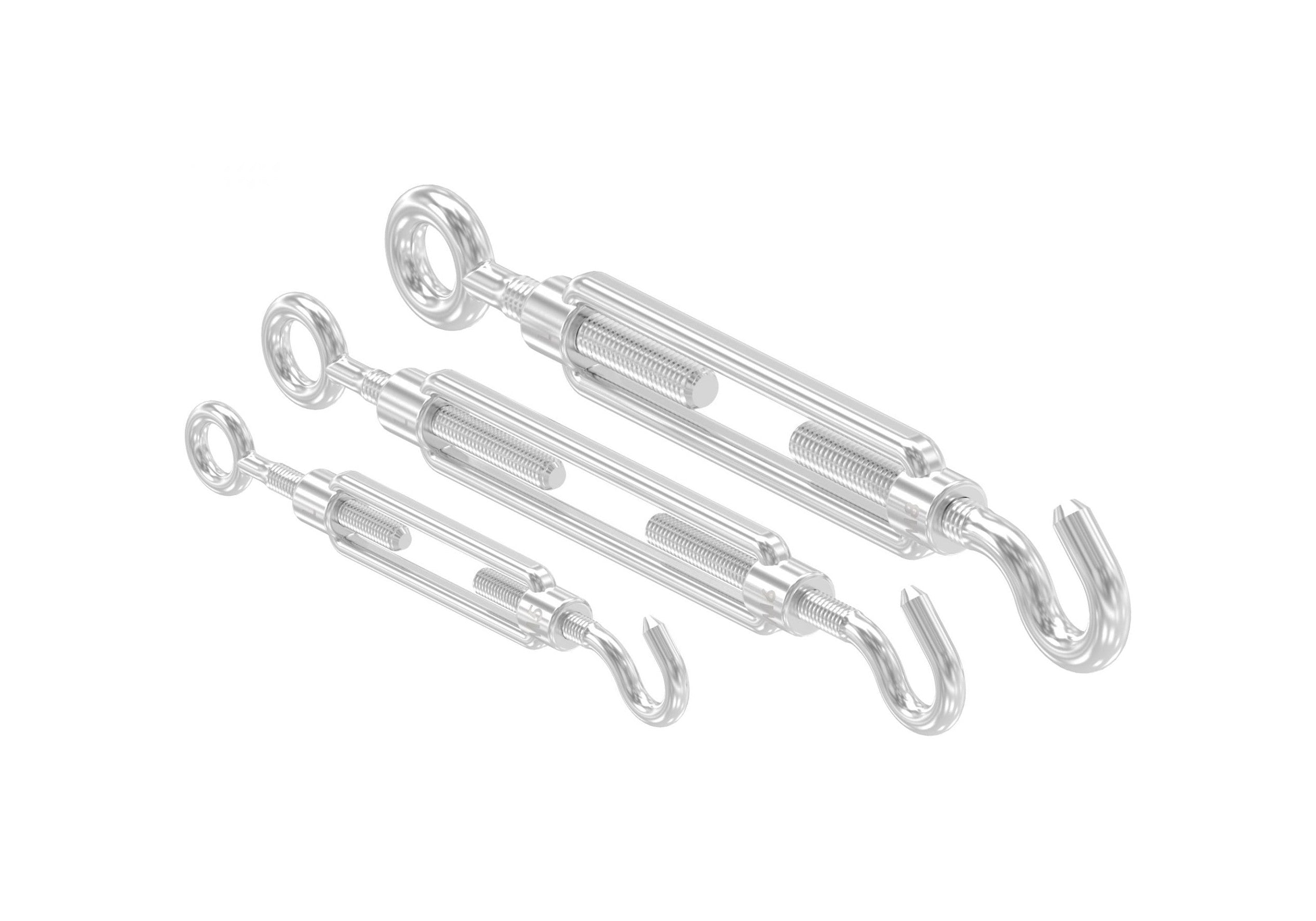 Spannschloss mit Öse und Haken mit Links-/Rechtsgewinde, V4A