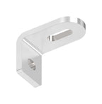 Edelstahl Winkel-Anschweißlasche 60 x 40 x 30 x 6 mm, geschliffen, mit 2 Langlöchern, V2A