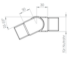 flexibler Verbinder für Quadrat-Nutrohr, abwärts 25-55°, V4