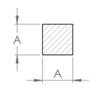 Edelstahl Quadratstab 12 x 12 mm, Vollmaterial, Länge 3000 mm, V2A