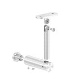 höhenverstellbarer Handlaufhalter mit Gelenk und Halteplatte, zum Anschrauben des Handlaufs, V2A