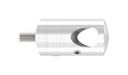 Querstabhalter Ø 22 mm, für 90° Außenecke, mit Durchgangsbohrung, V2A / V4A