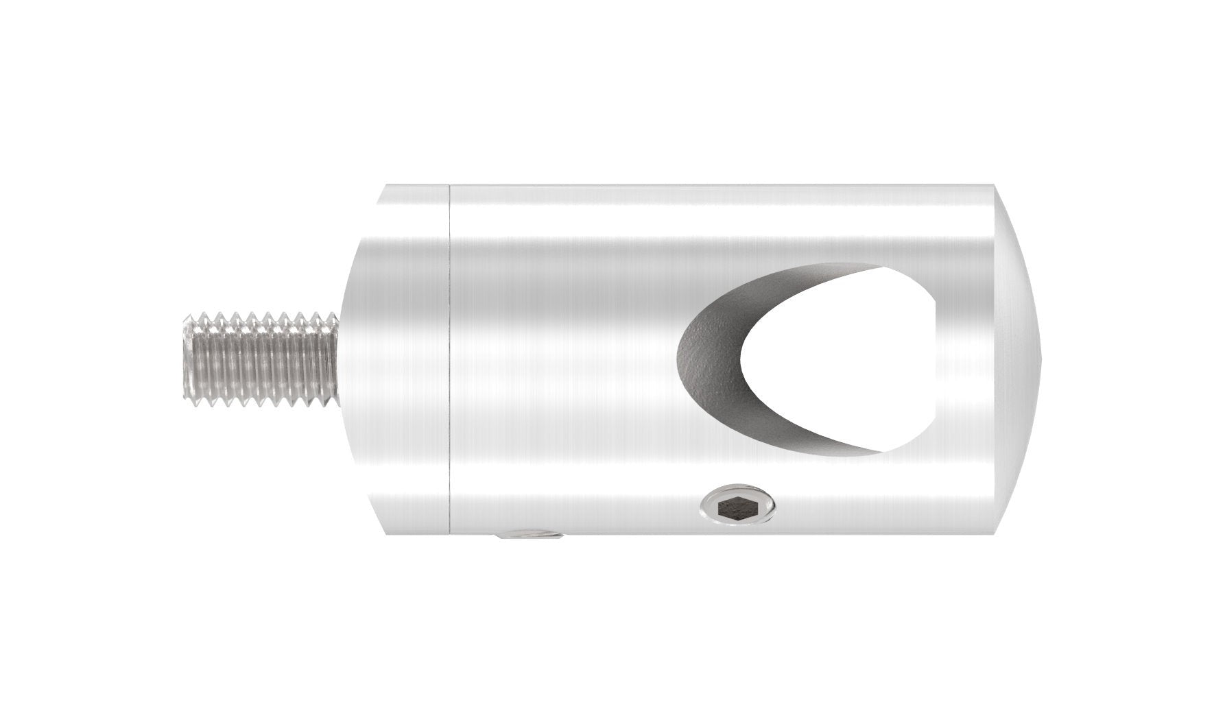 Querstabhalter Ø 22 mm, für 90° Außenecke, mit Durchgangsbohrung, V2A / V4A
